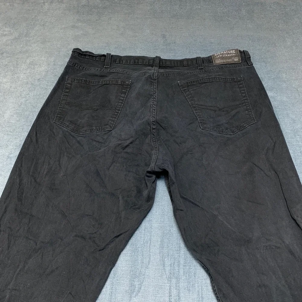 Signature Levi Strauss S67 Athletic Pants Mens 42x32 Black All Season Straight